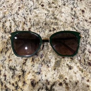 Warby parker dark green framed sunglasses